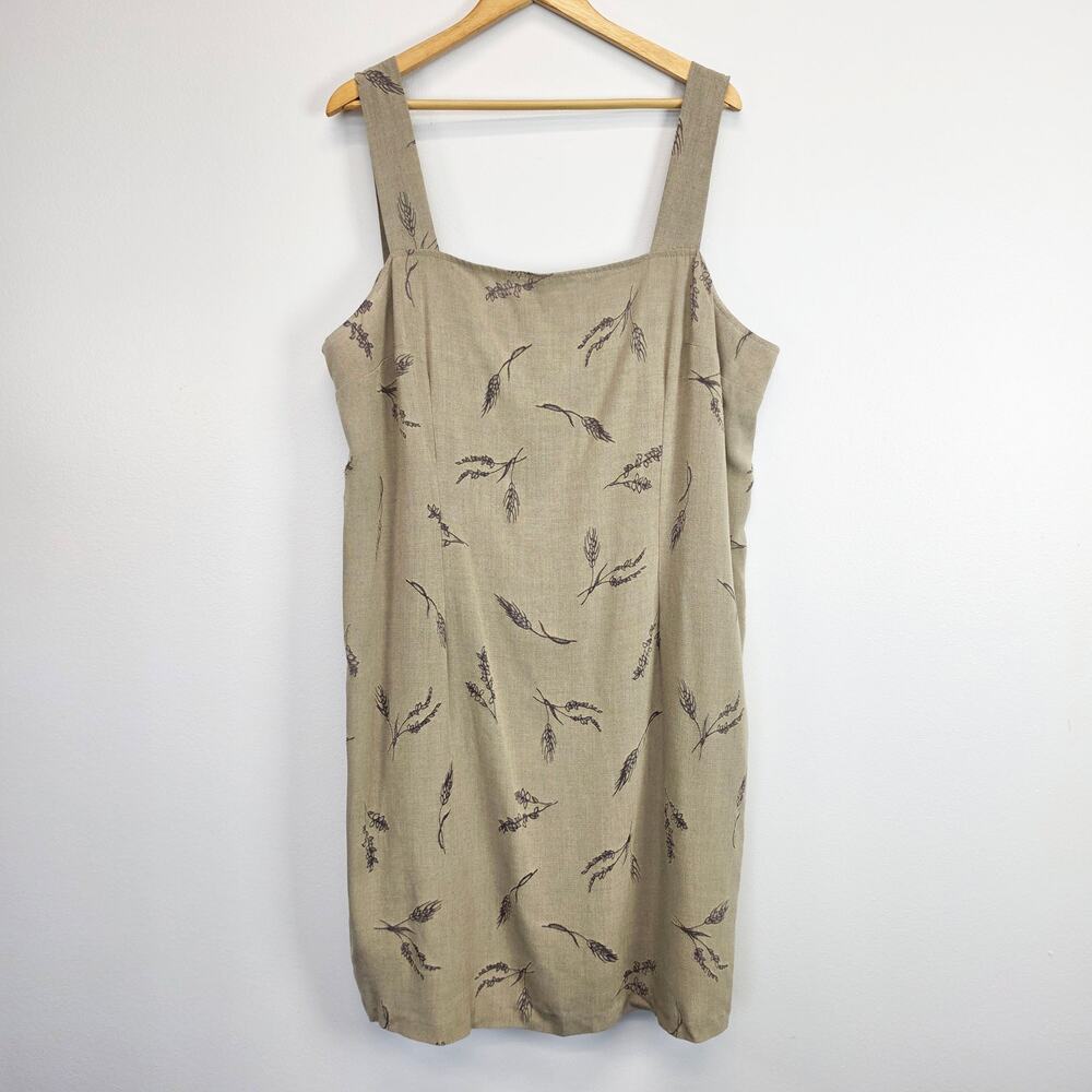 Vintage Stacey Tyler Wheat Print Pinafore Jumper Dress Plus Size 22W Cottagecore